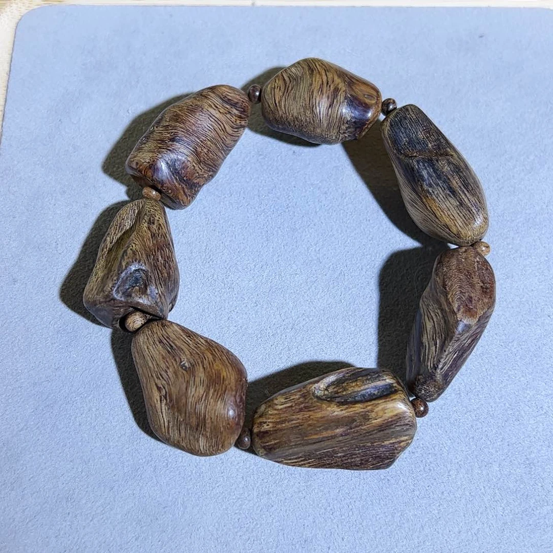 沉香手串天然老惠安红油随形 沉水级 37.8g 花香甜雅