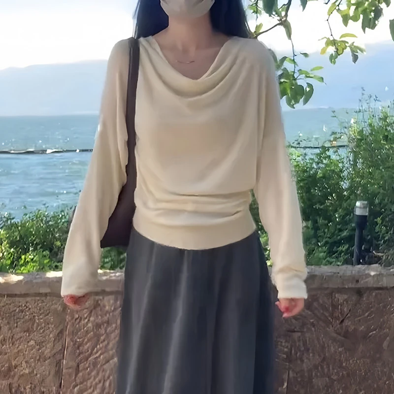 时髦秋季宽松休闲打底衫2025新款百搭显瘦潮流女装慵懒风气质上衣