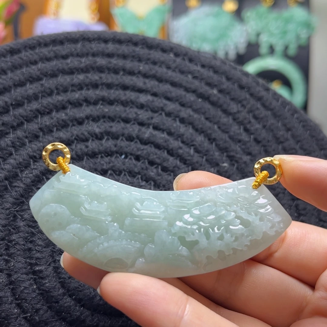 翡翠未镶嵌颈饰天然