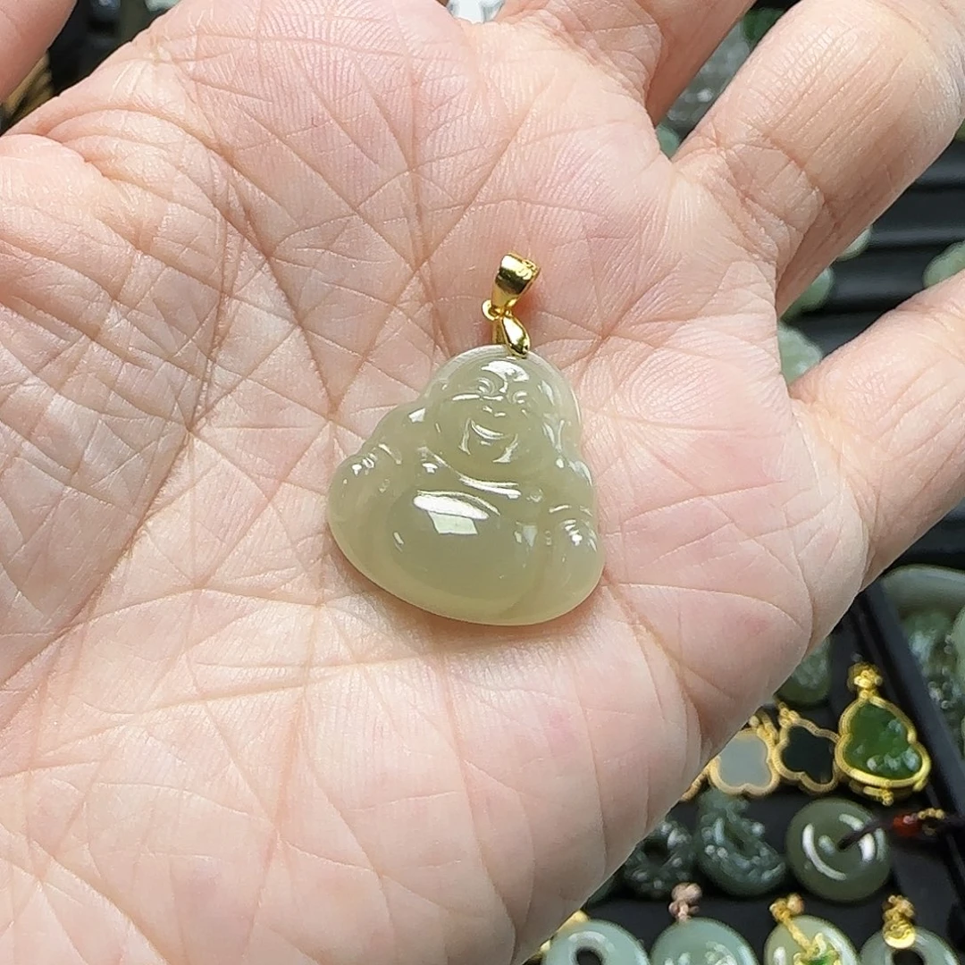 吊坠(不含链)银S925镶嵌和田玉