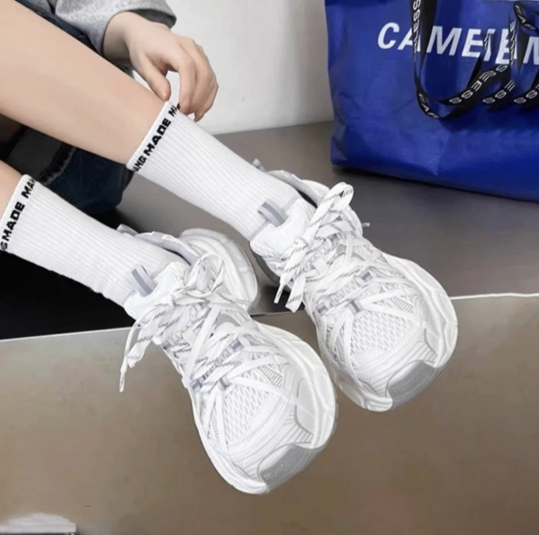 厚底绑带蜘蛛老爹鞋女2025新款休闲运动透气