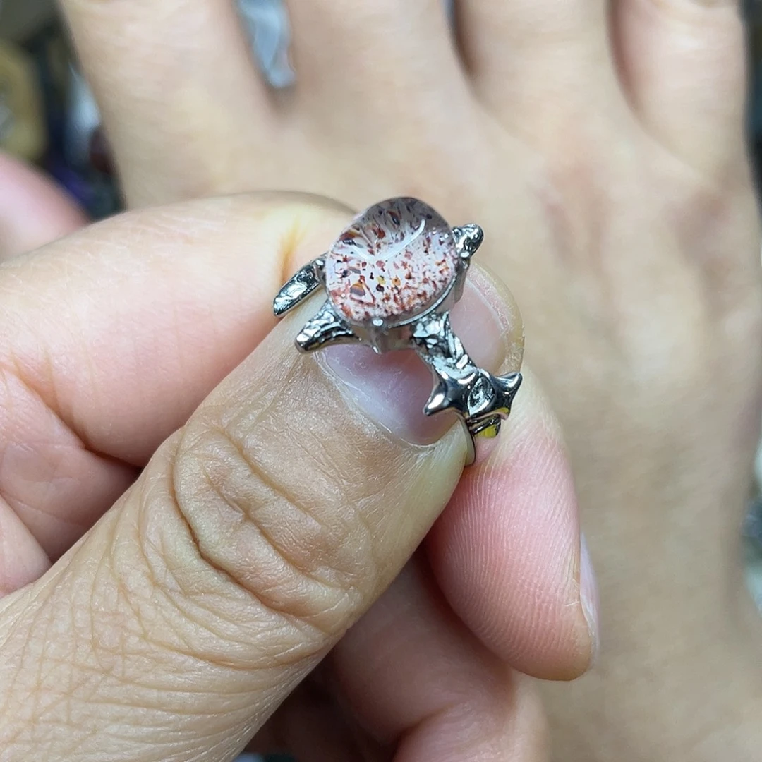 【闪购商品】银S925镶嵌珠宝半成品水晶戒指