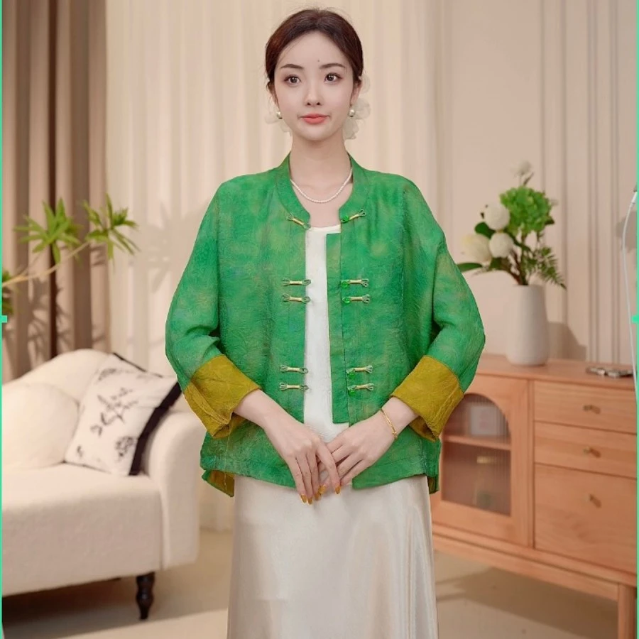 【绿萝】国风气质百搭高端女上衣透气新中式外套女2025B6932-倩倩