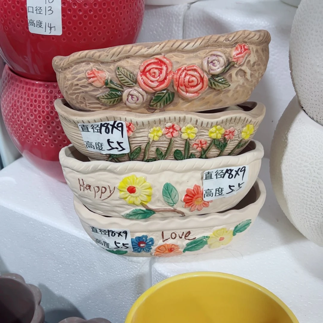 有孔，陶瓷花盆满10米包邮发货