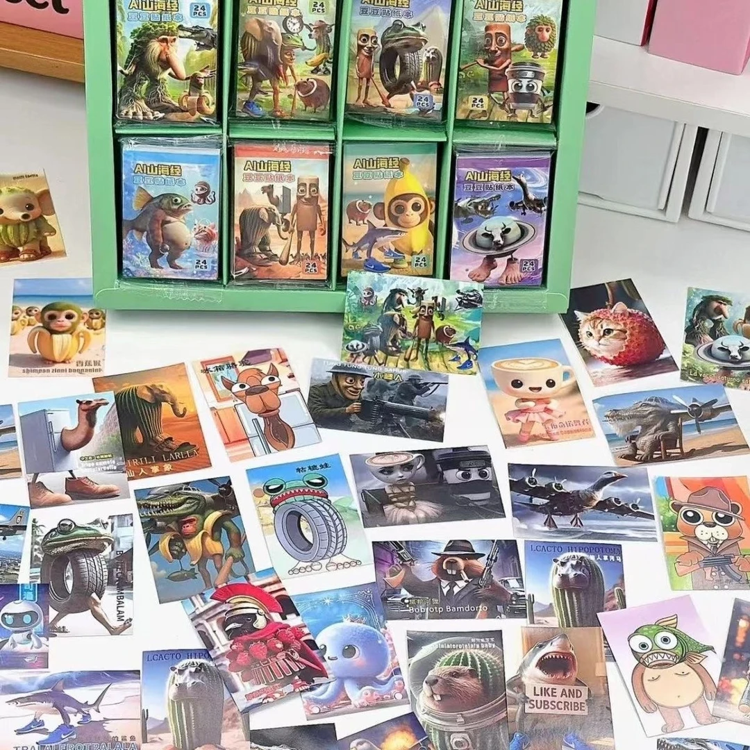 AI山海经便携益智手账豆豆贴纸迷你贴纸本儿童玩具小学生贴纸