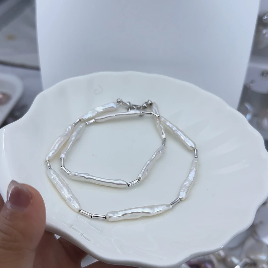 N****项链淡水珍珠银S925镶嵌