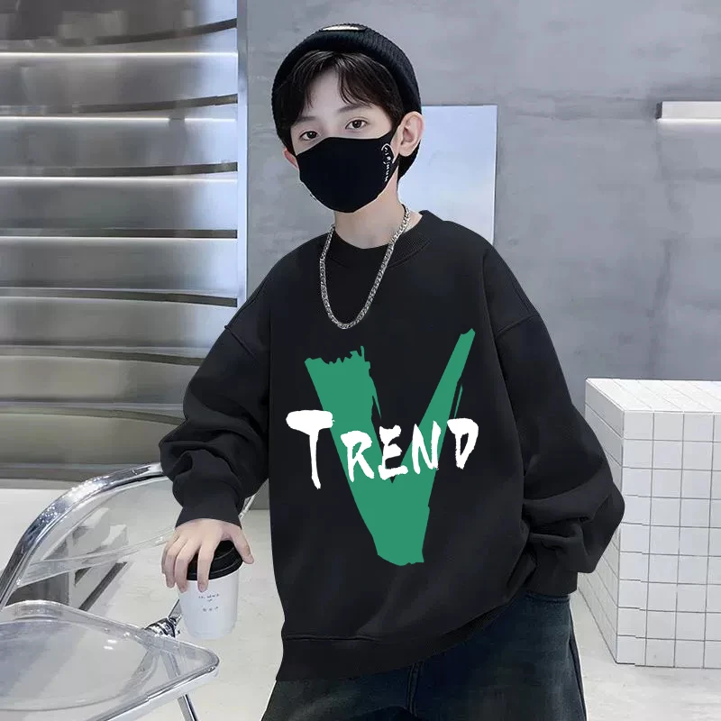 男童卫衣春秋款2025新款中大童男孩秋季上衣儿童秋装打底衫痞帅潮