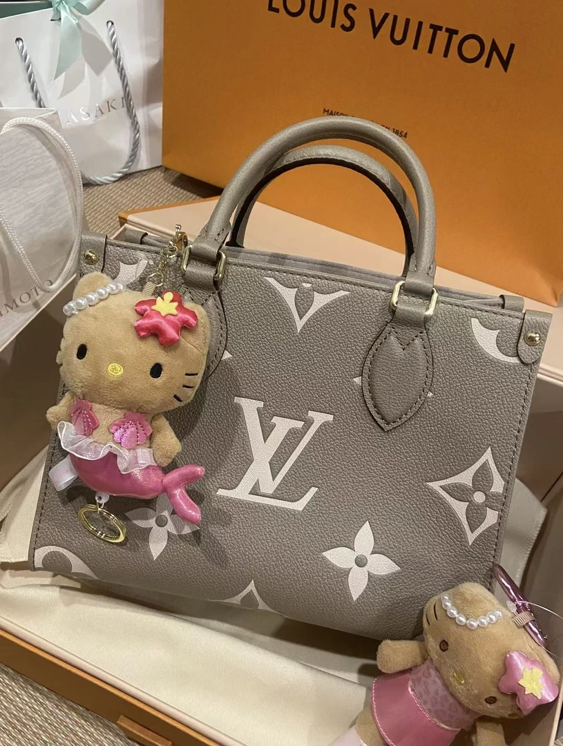 95新 LouisVuitton/路易威登 onthego pm大象灰/优品