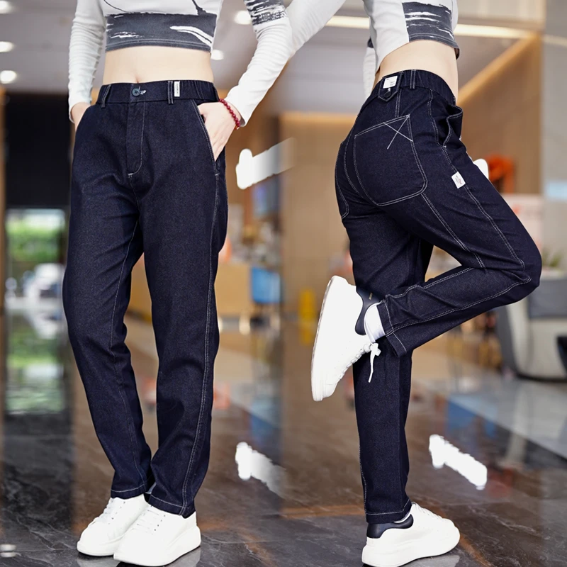 秋冬时尚牛仔裤男士潮牌潮流弹力韩版百搭纯色透气户外休闲长裤