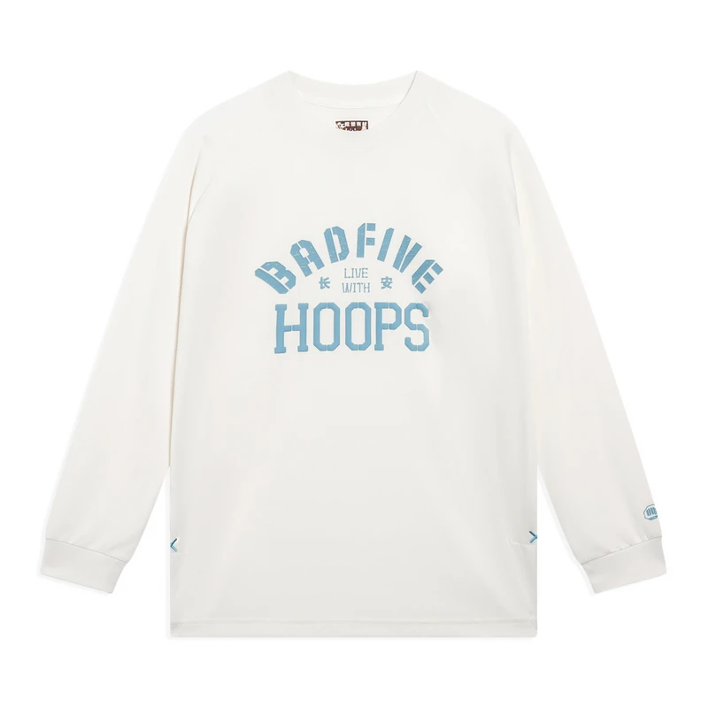 李宁长袖T恤男款冬反伍系列简约透气宽松休闲长袖T恤ATLS179-B品