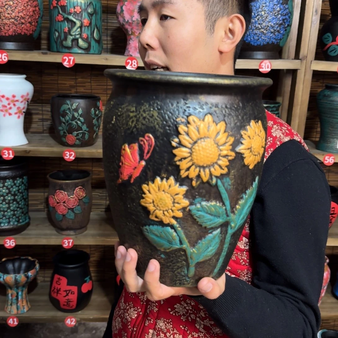 带孔高端浮雕花盆炸炸炸