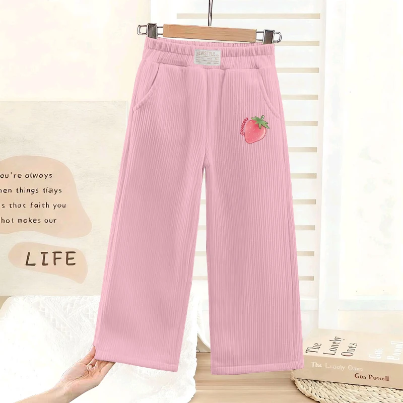 雪尼尔阔腿裤女春秋冬季加绒裤子2025新款爆款宽松直筒灯芯绒女裤