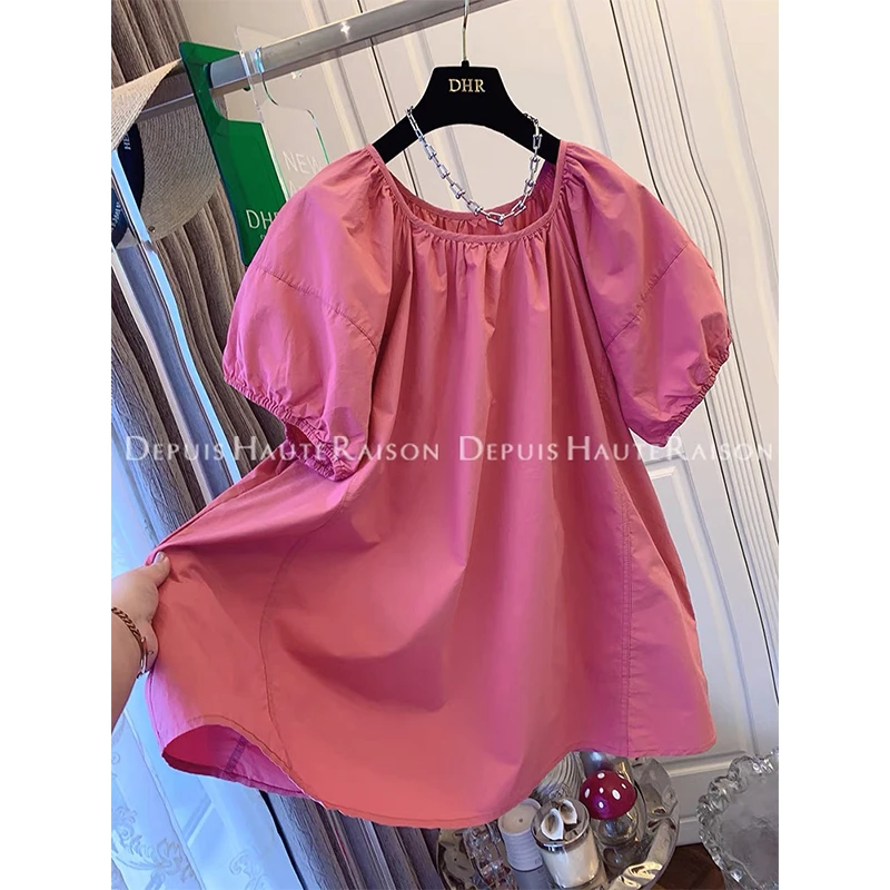 独特超好看法式气质泡泡袖棉布短袖衬衫娃娃衫宽松上衣女新款