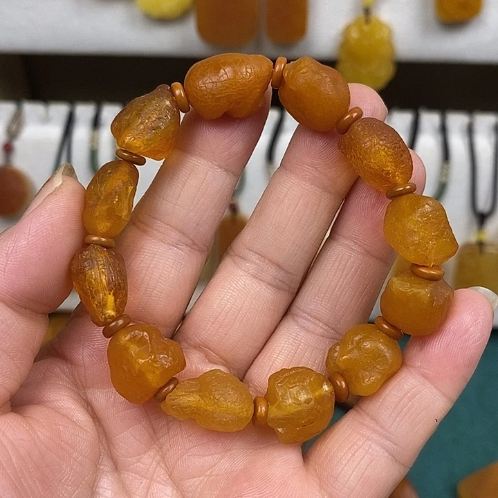 蜜蜡未镶嵌珠宝奇石海漂籽手串