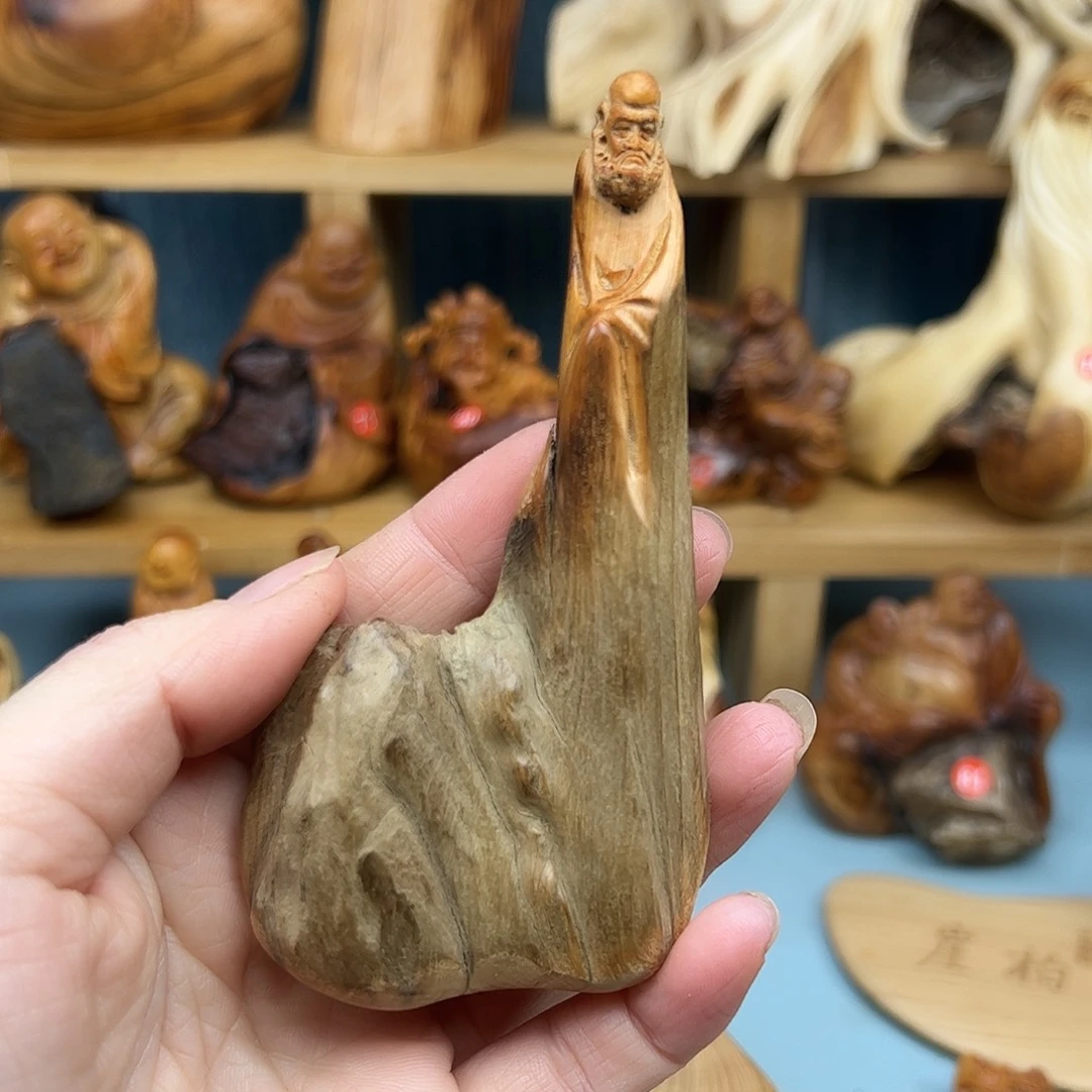 木流**掷柏木摆件手把件，