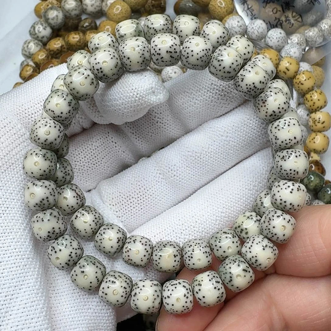 星月菩提手串9糯冰青花瓷丹凤眼一线天老料黑星 随机1串
