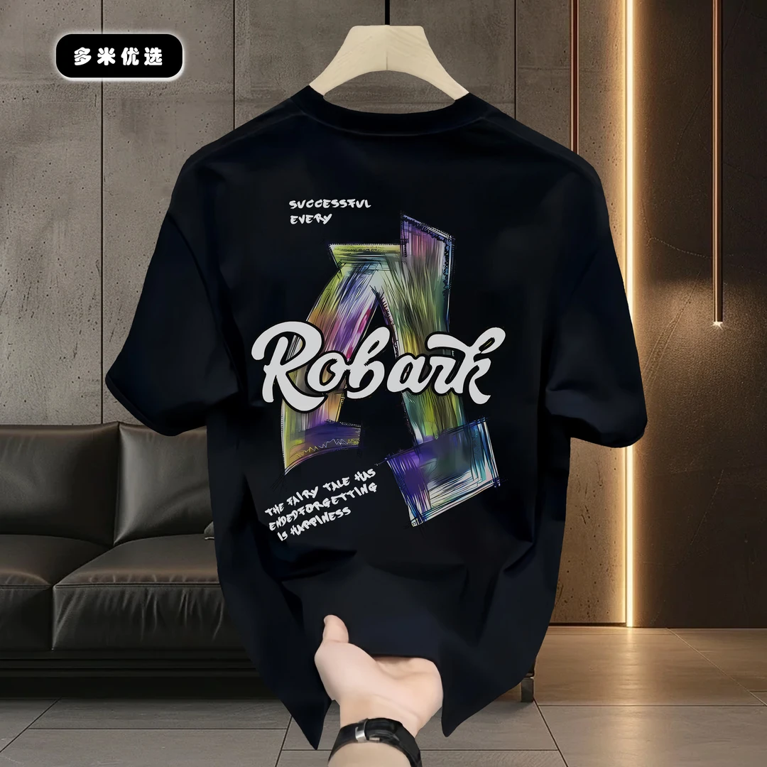 邦德妮男士夏季新款百搭痞帅美式港风短袖T恤上衣纯棉ins半袖圆领