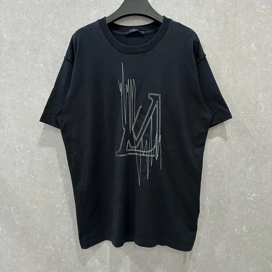 95新 LouisVuitton/路易威登 心电图logo刺绣短袖 L码/006185