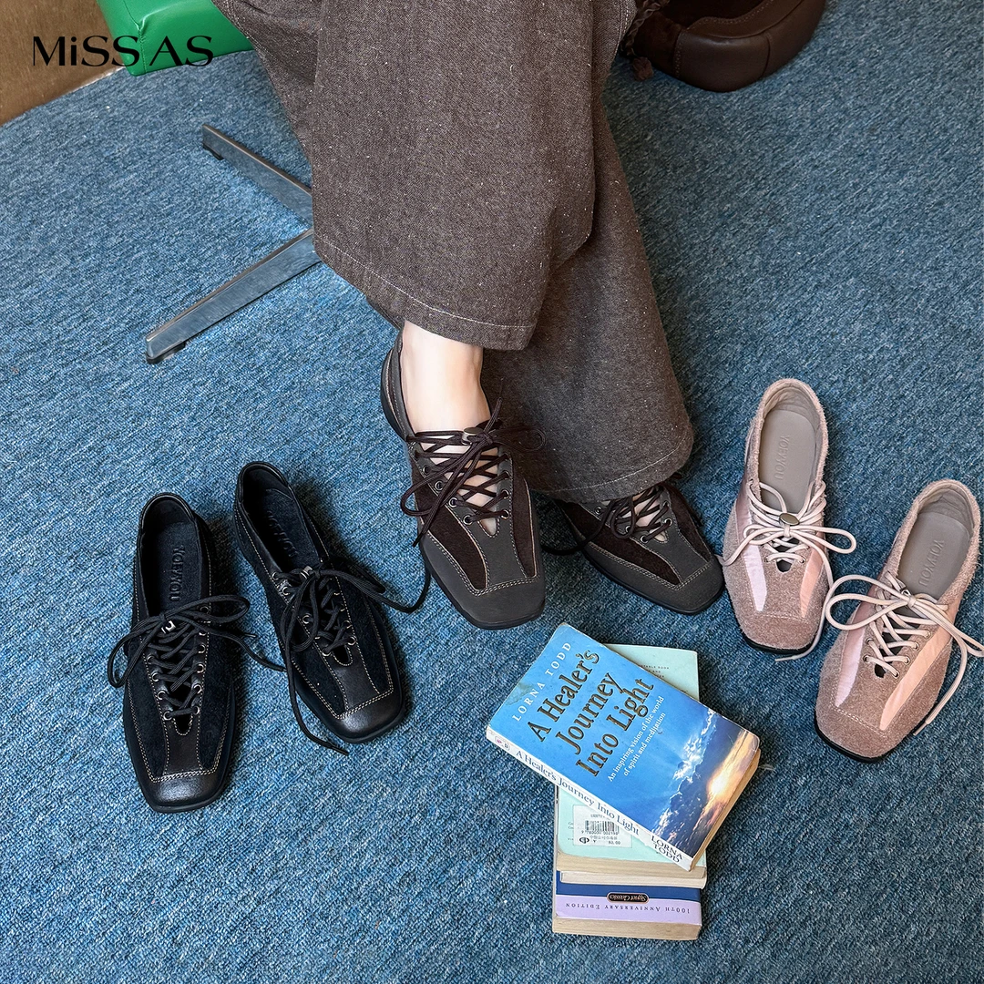 【YOEYYOU】皮革运动鞋25秋设计感复古棕色拼接德训鞋绑带休闲鞋