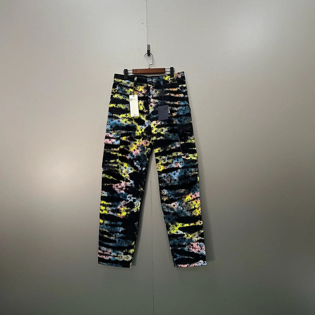 99新 LouisVuitton/路易威登  lv 镭射炫彩老花长裤 32码/100989