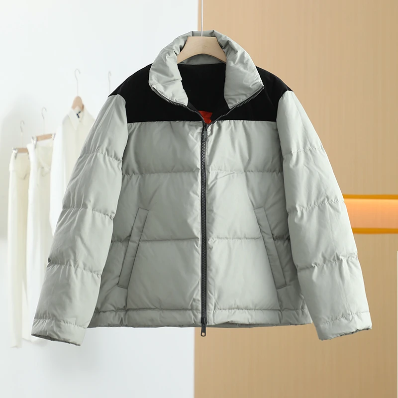 【唐长老自营】货号45647男装冬新款短款双面穿羽绒服J