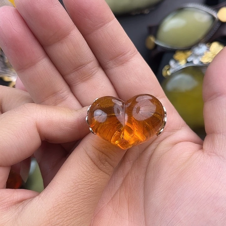 琥珀银S925镶嵌裸石