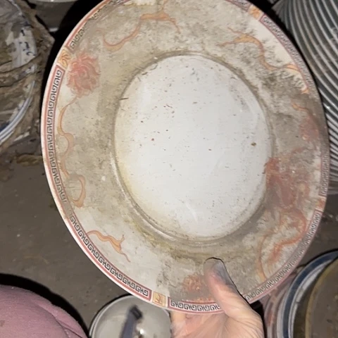 瓷片自*国营厂库存微瑕31厘米圆盘