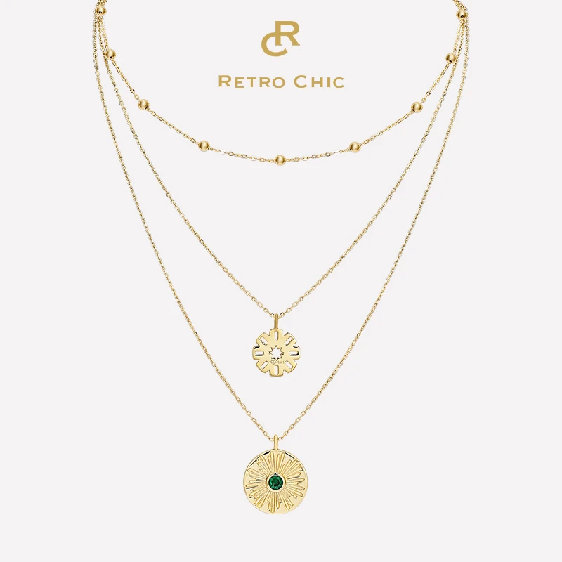 铜合金项链 RC RETRO CHIC 意大利复古时尚首饰 叠戴三跨项链