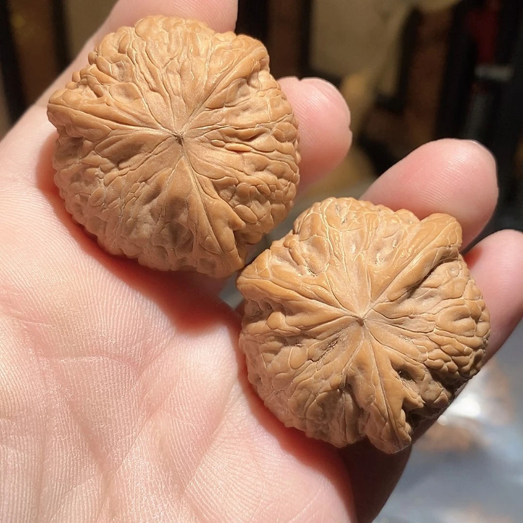 文玩核桃把件42铁锤三棱全品