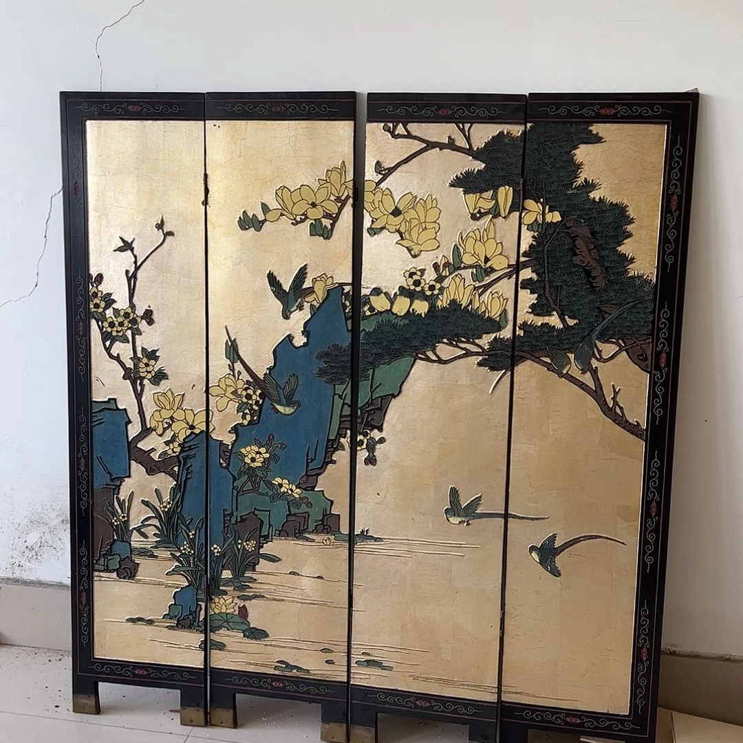 绘画屏风框画茶空间设计