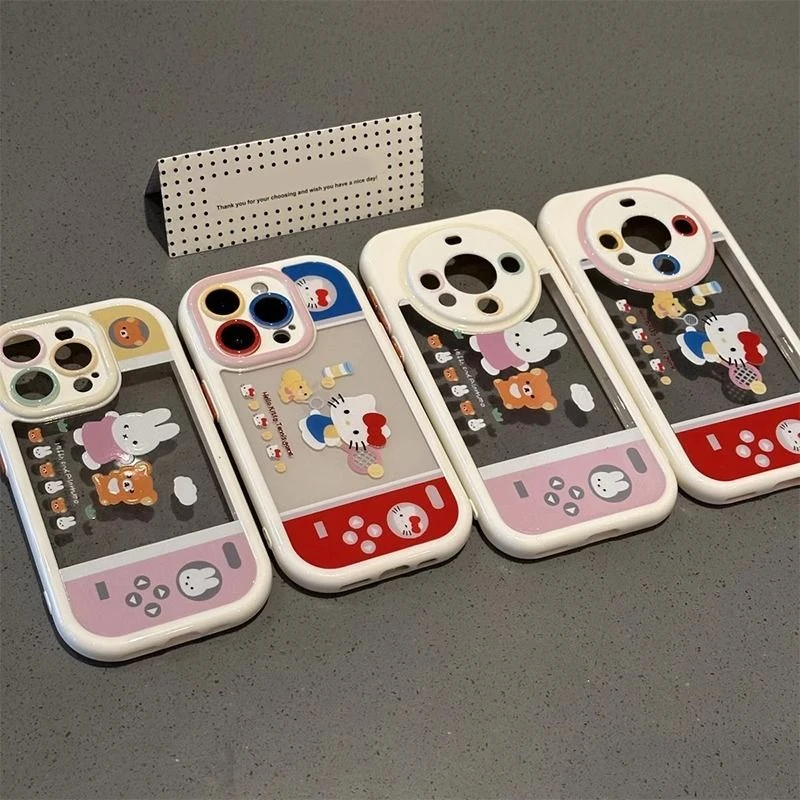 米菲兔kt游戏机适用苹果16pro手机壳情侣华为mate70全包小米15防