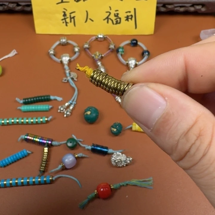 合成碳硅石铜合金文玩配饰黑胆石6✖️1