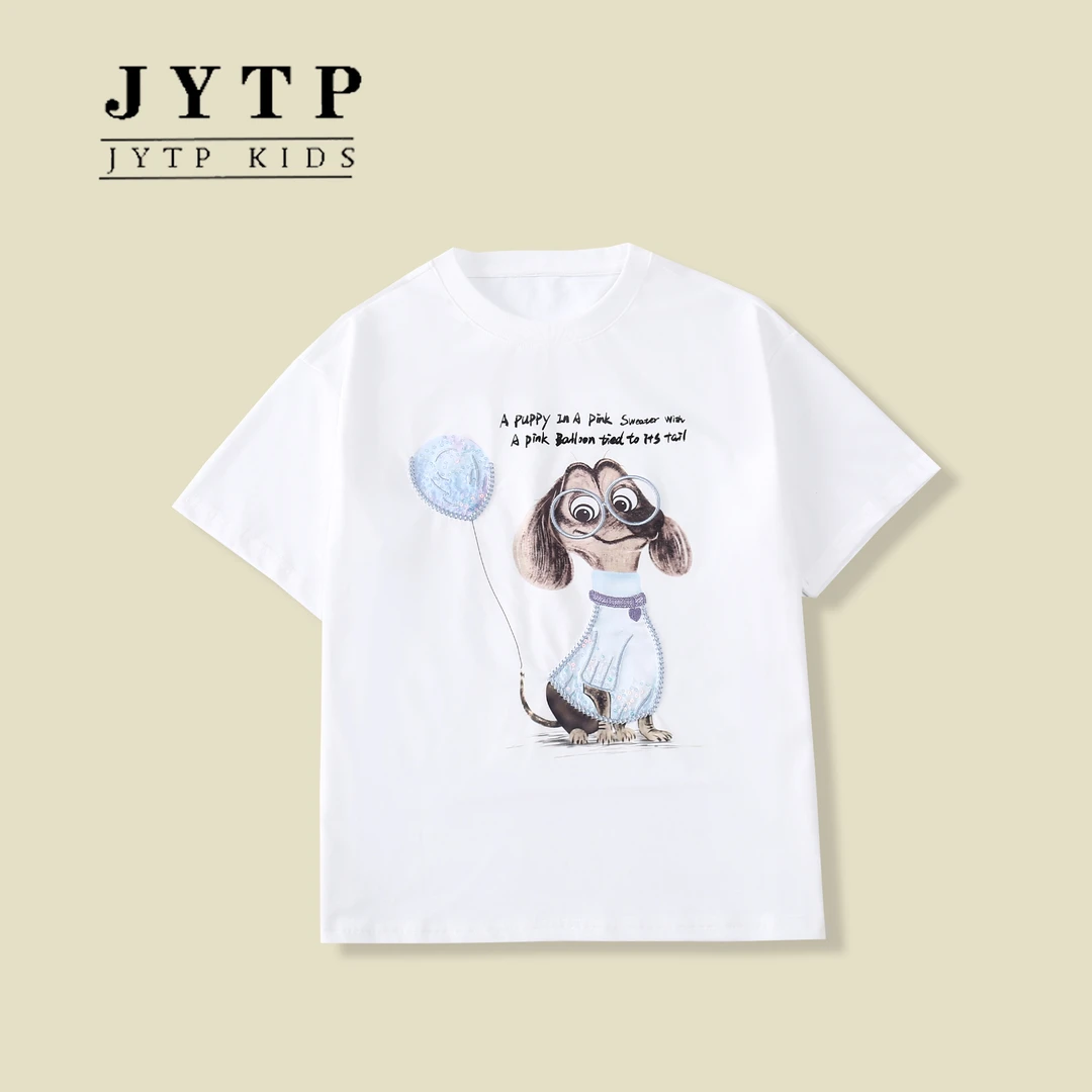 夏季新款女童短袖休闲宽松洋气童装舒适中大童T恤zb5876简约童品