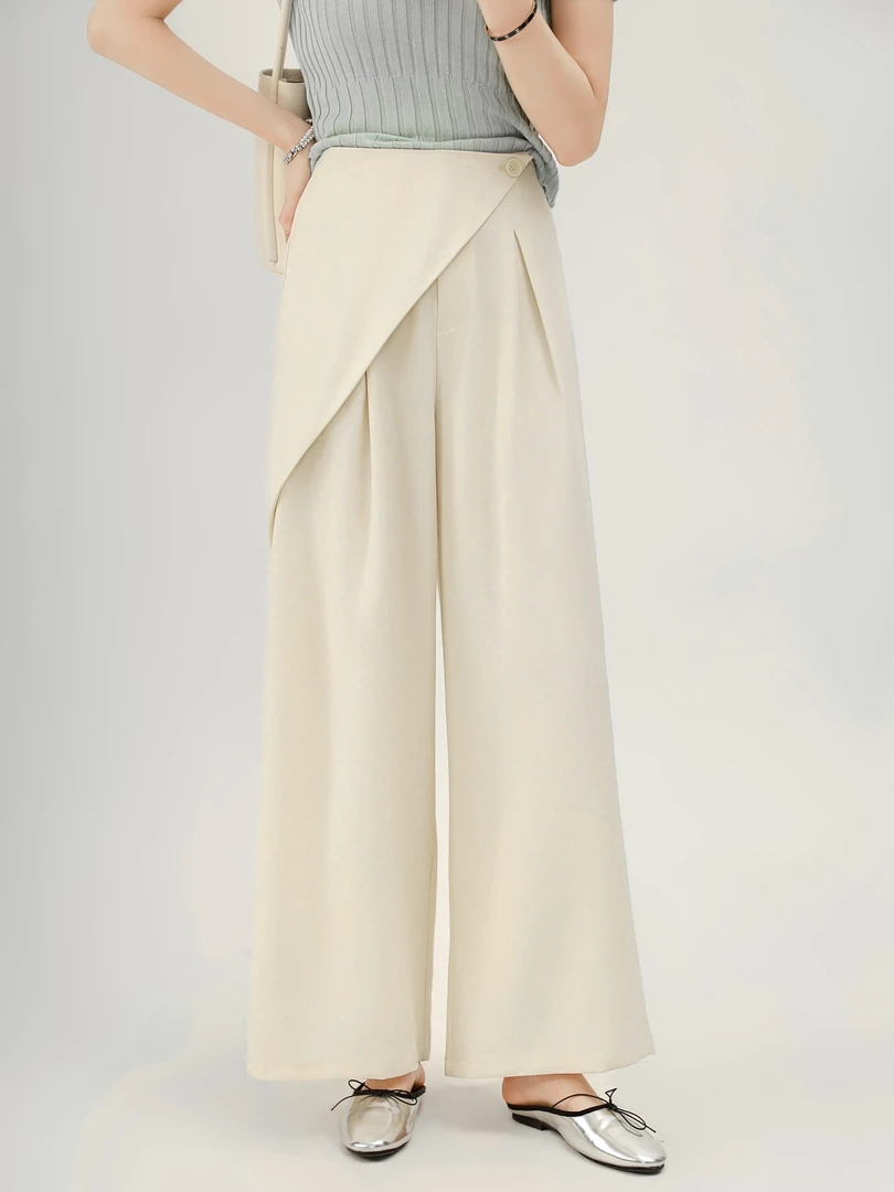 【芝士cheese】小众买手裤 夏季时尚阔腿设计感西裤显瘦垂感凉凉裤