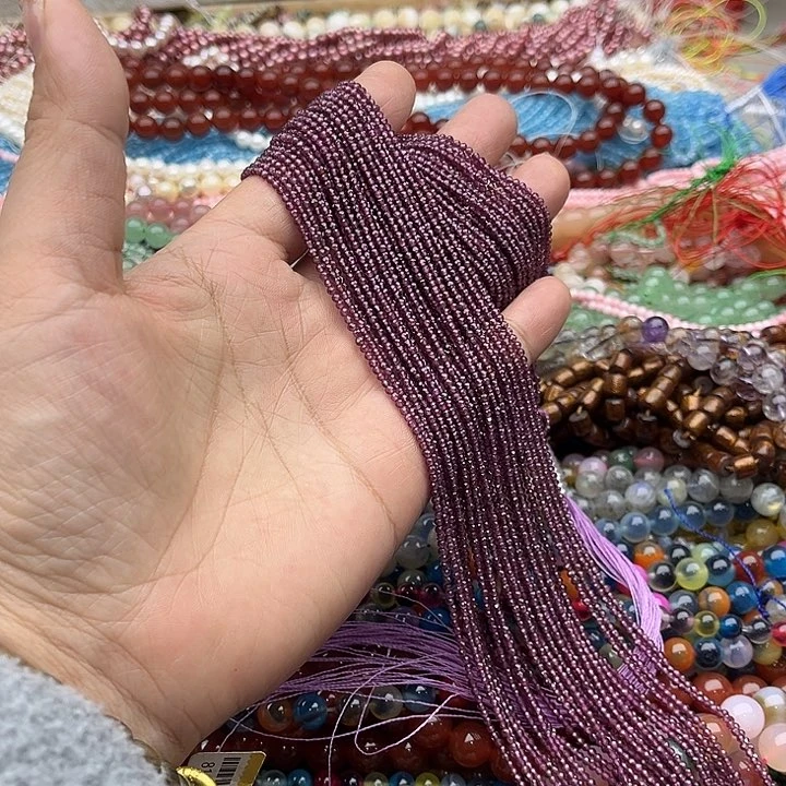 玛瑙/玉髓珠宝半成品未镶嵌一条2mm石榴石刻面