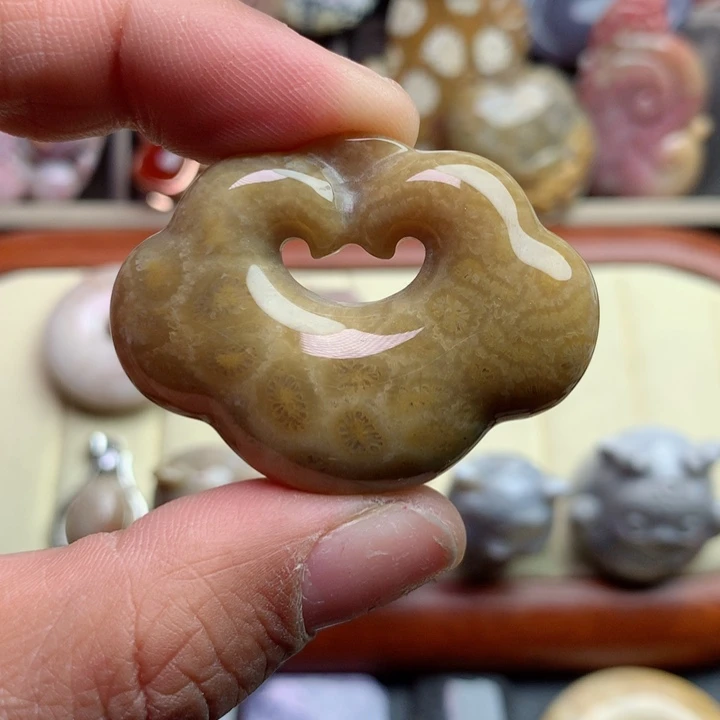 硅化珊瑚（珊瑚玉）颈饰未镶嵌