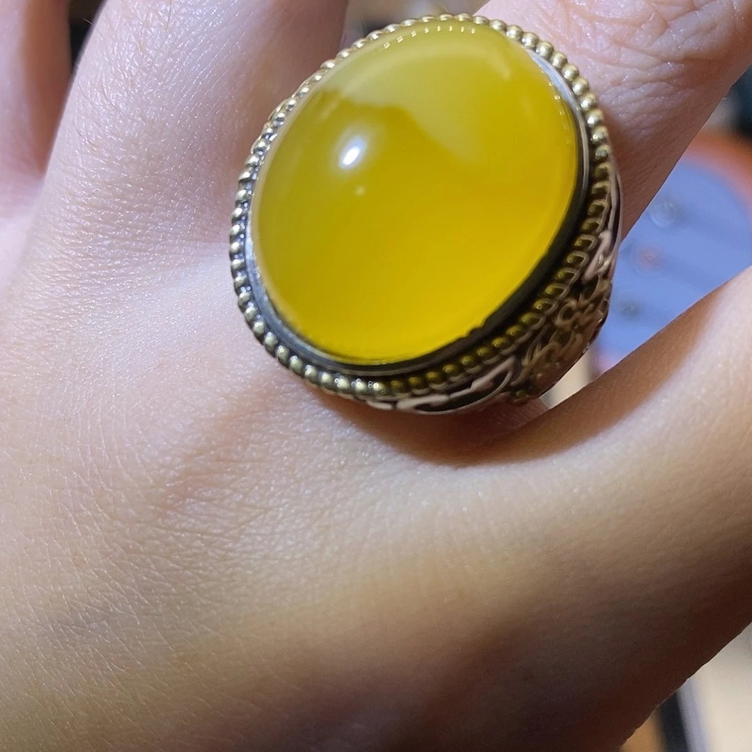 1***@蜜蜡银S925镶嵌戒指