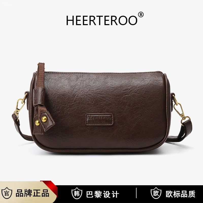 5 层空间容量双肩带女包2025新款时尚软皮美拉德百搭斜挎包爆款包