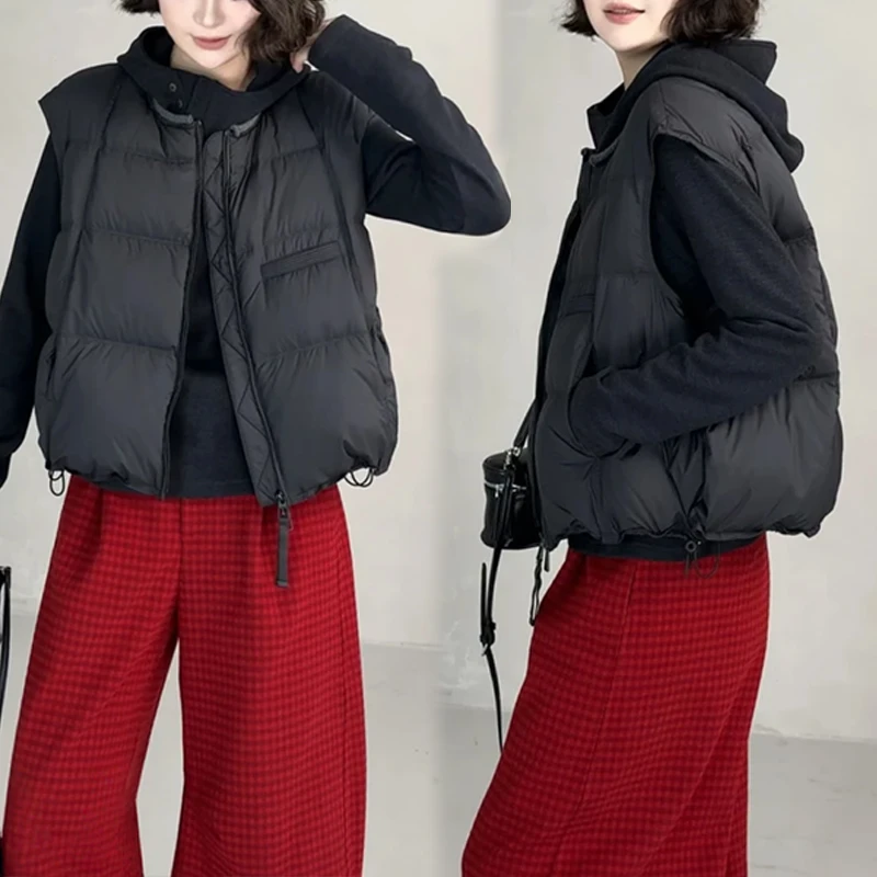 拉链设计感圆领无袖马甲女2026秋季新款韩版宽松高级感显瘦衣服