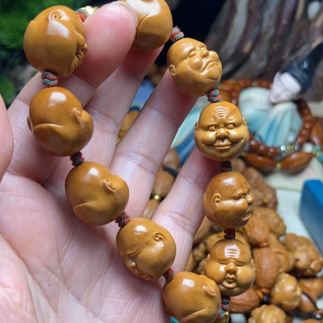 橄榄核手串/手链淡**风百态微花
