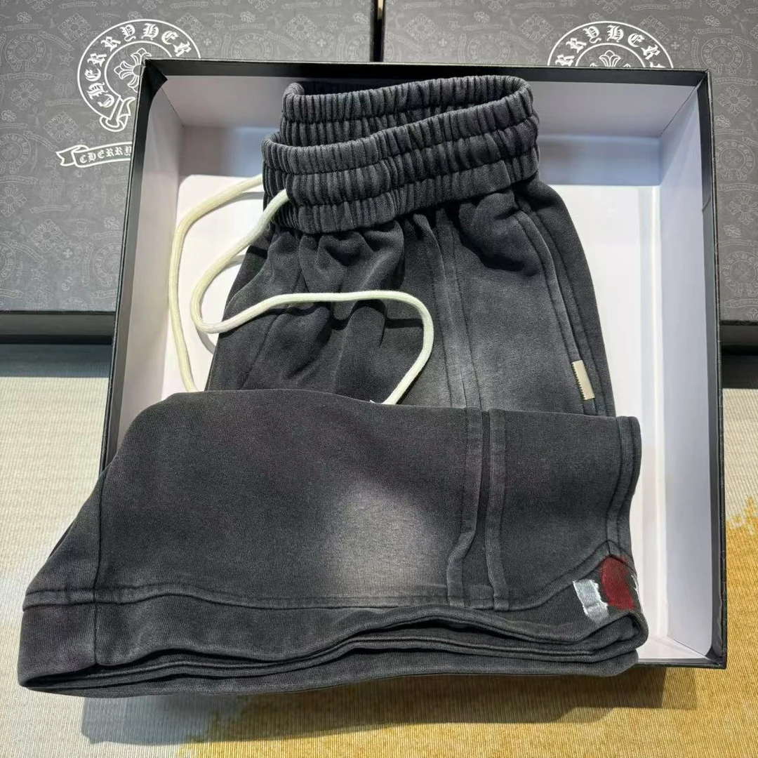 【D059688】轻奢高级洗水做旧重工扎染休闲短裤男女同款