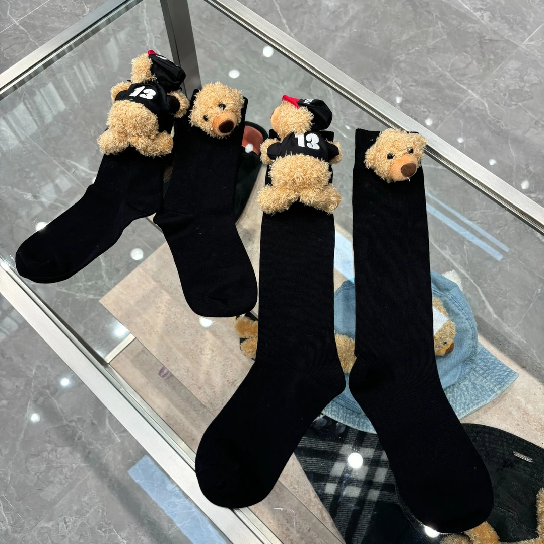 【YU·PP】小众设计师休闲百搭小熊秋冬长短款袜子（PS005）