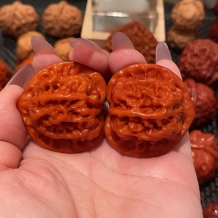 吊坠文玩核桃38玉化官印瓷娃娃0704