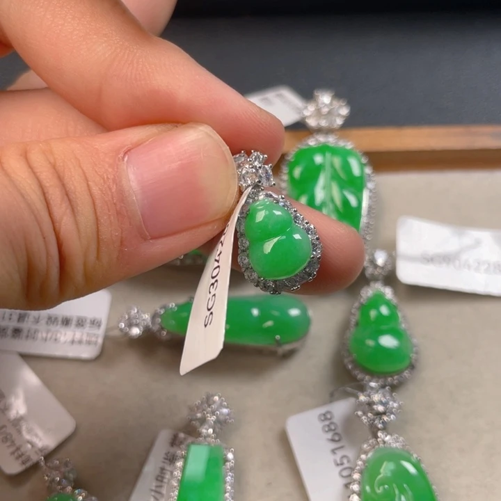 翡翠银S925镶嵌吊坠(不含链)