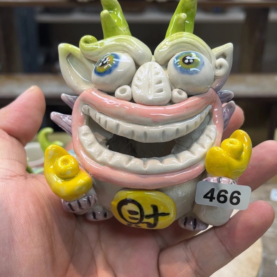 摆件直播纯手工抽象陶瓷摆件466