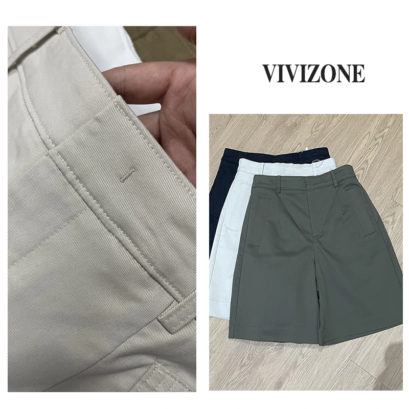 小vi推荐极简感山本阔腿五分裤女夏宽松显瘦高腰直筒工装休闲短裤