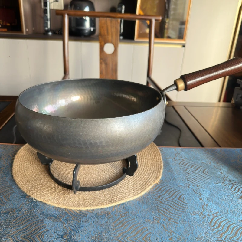 【锅老大A 宗师级热锻纯钛锅】章丘手工热锻大肚锅 零涂层 不生锈