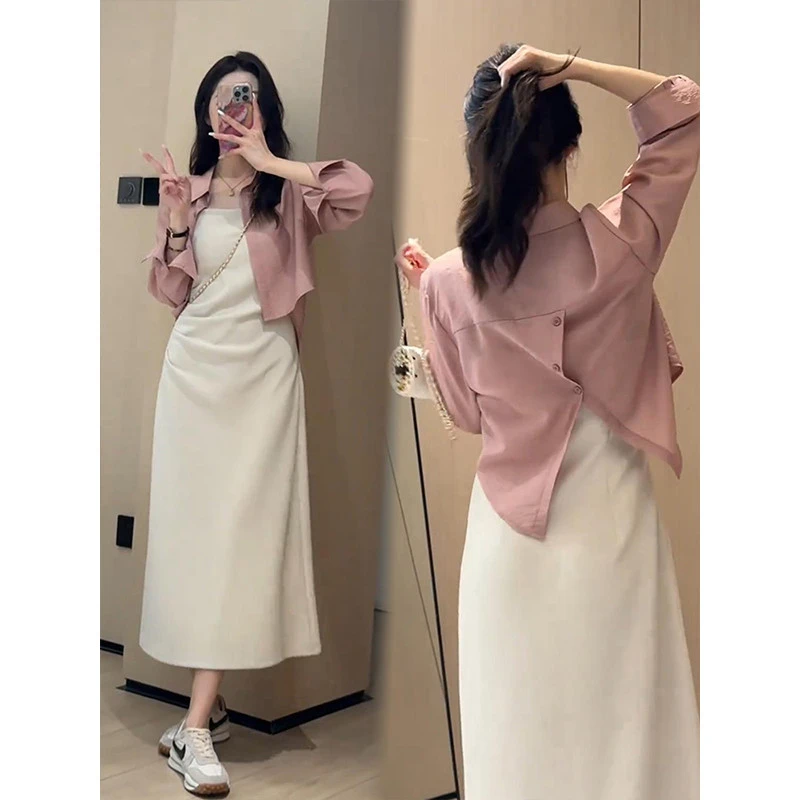 蓝色衬衫外套秋装女款2025年新款薄款洋气衬衣别致设计感小众上衣