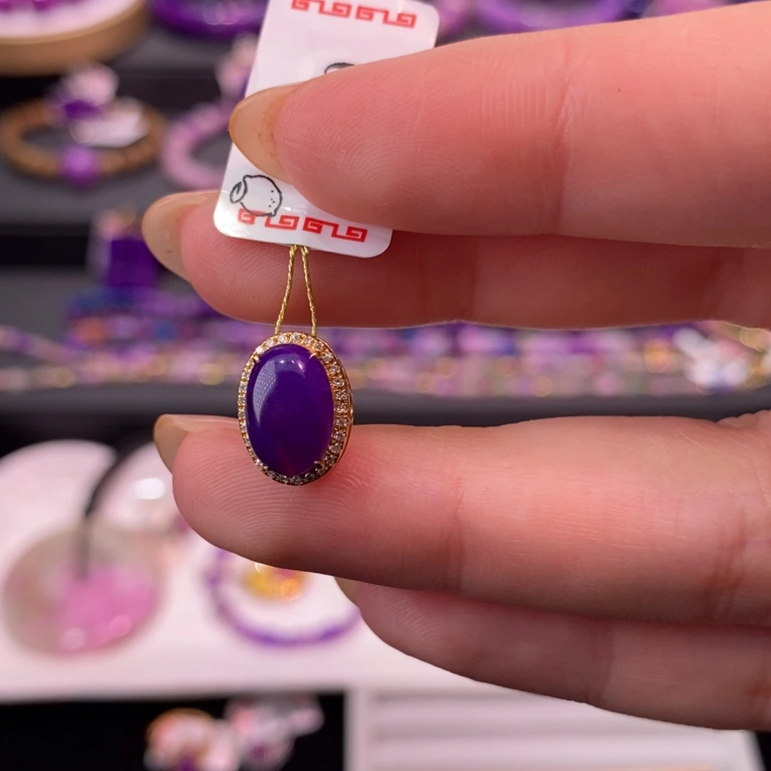 苏纪石（舒俱来）18K金镶嵌吊坠(不含链)