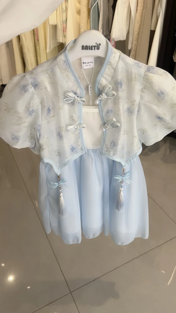 女B级碎花裙印花连衣裙复古汉服套装旗袍裙